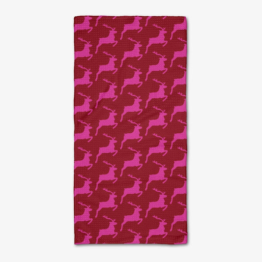 Red Reindeer Bar Towel
