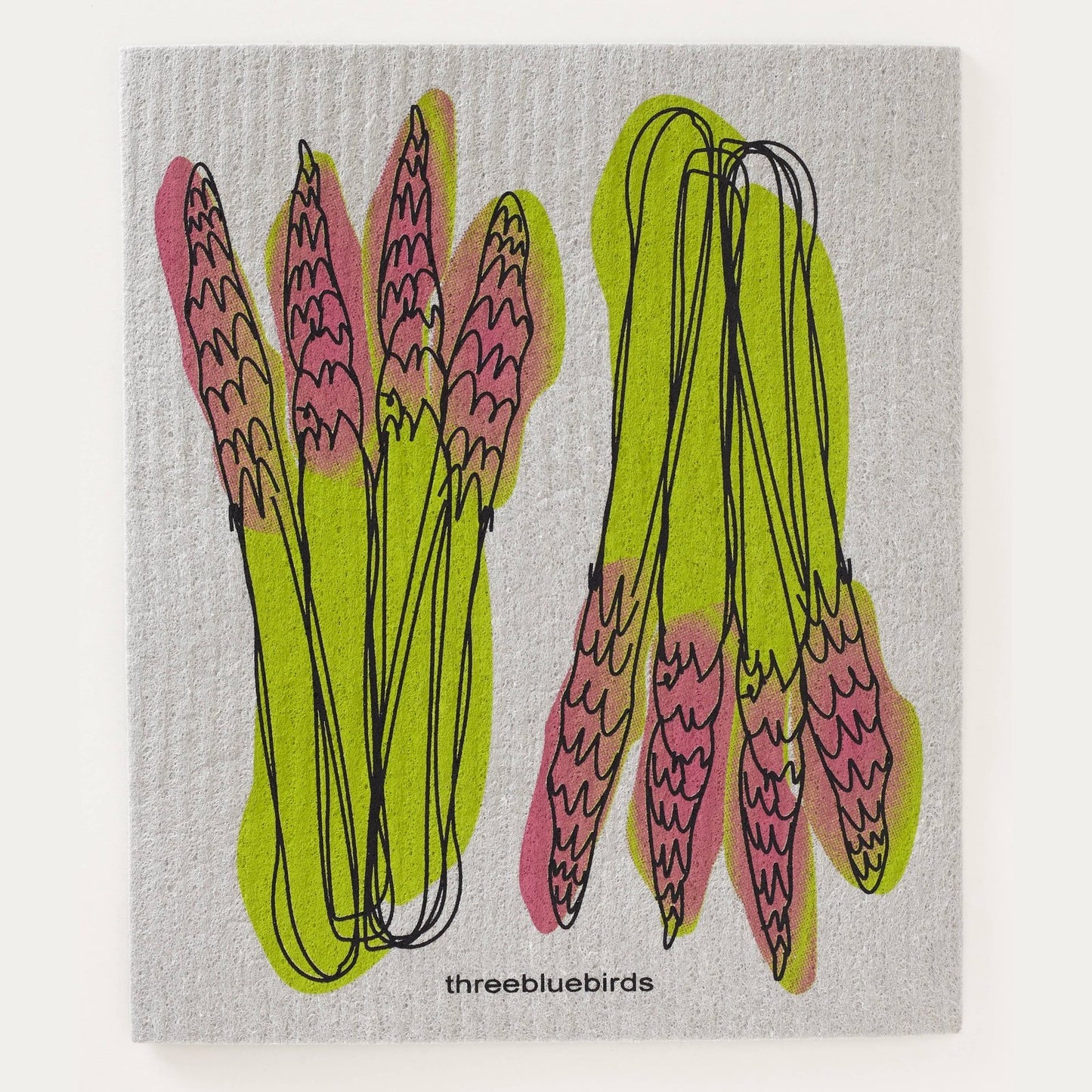 Asparagus on Grey Swedish Dishcloth