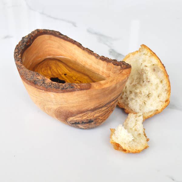 Olive Wood Dipping Bowl - Rustic - 4.5” x 2.5”