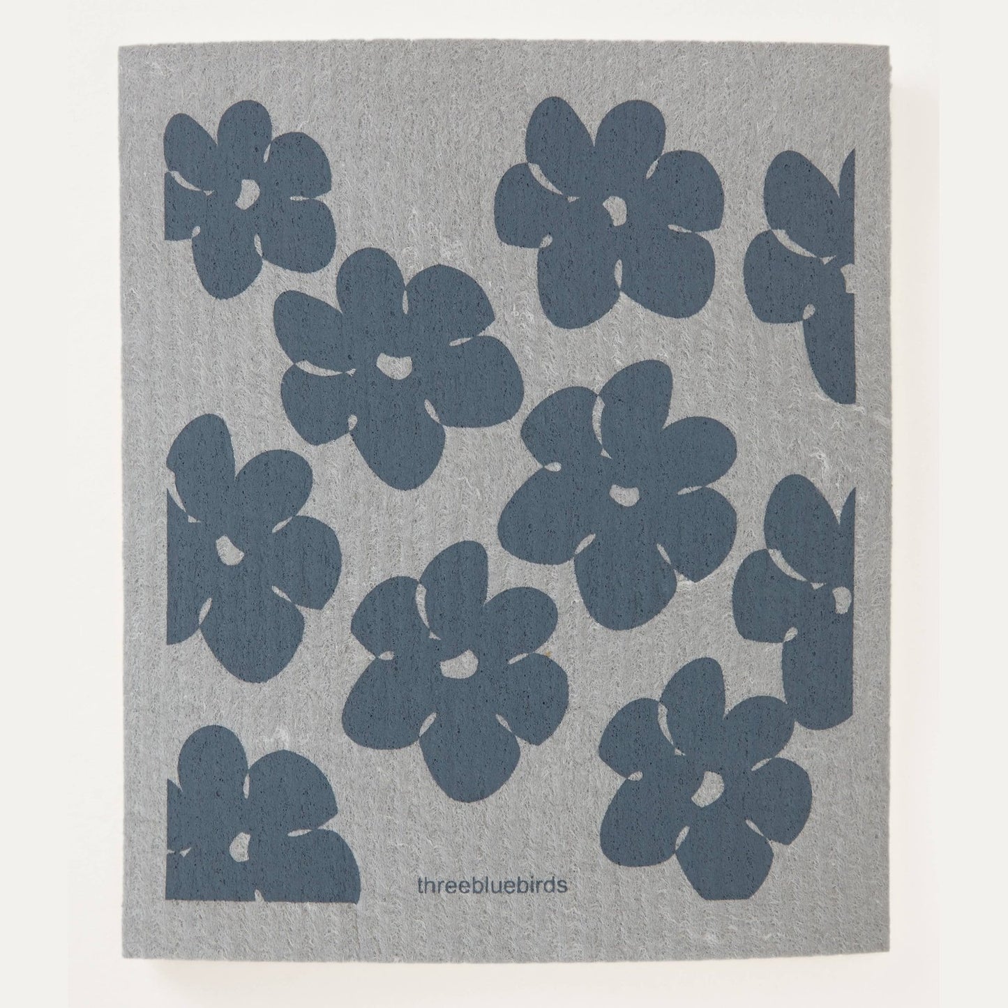 Flower Power (Grey) Swedish Dishcloth