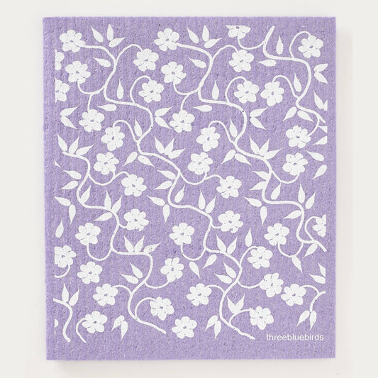 Vines on Purple Swedish Dishcloth