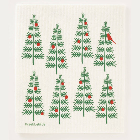 Christmas Trees Swedish Dishcloth