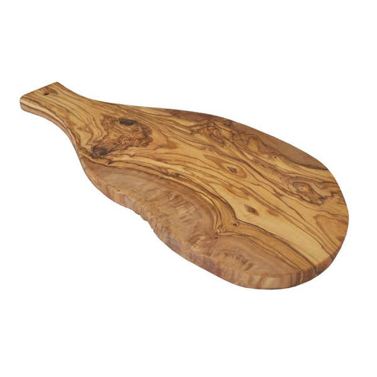 Olive Wood Cutting Board With Handle: 16.5''